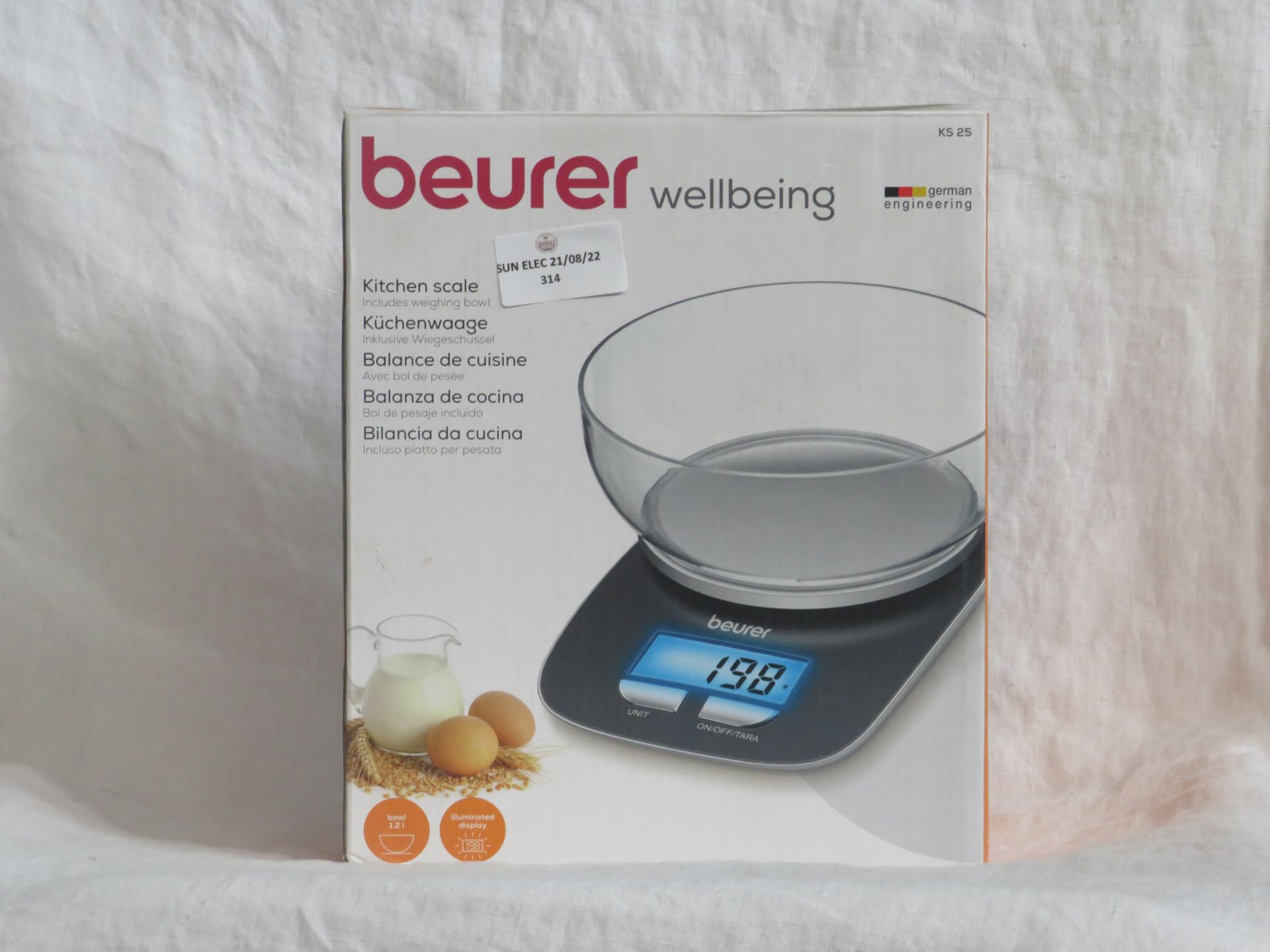 Beurer - Kitchen Scale With Weighing Bowl - KS25 - Untested & Boxed.
