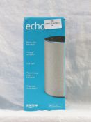 Amazon Echo 2nd gen sandstone smart speaker, unchecked in original box