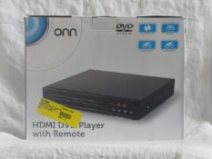 | 4X | ONN HDMI DVD PLAYER WITH REMOTE | UNCHECKED AND BOXED | RRP £18 | TOTAL RRP £66 |