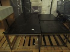 GRADED RETURN Oka Emile Set of Three Nesting Tables Ebony Walnut RRP Â£950.00 SKU OKA-9EJF065BRD-0-B