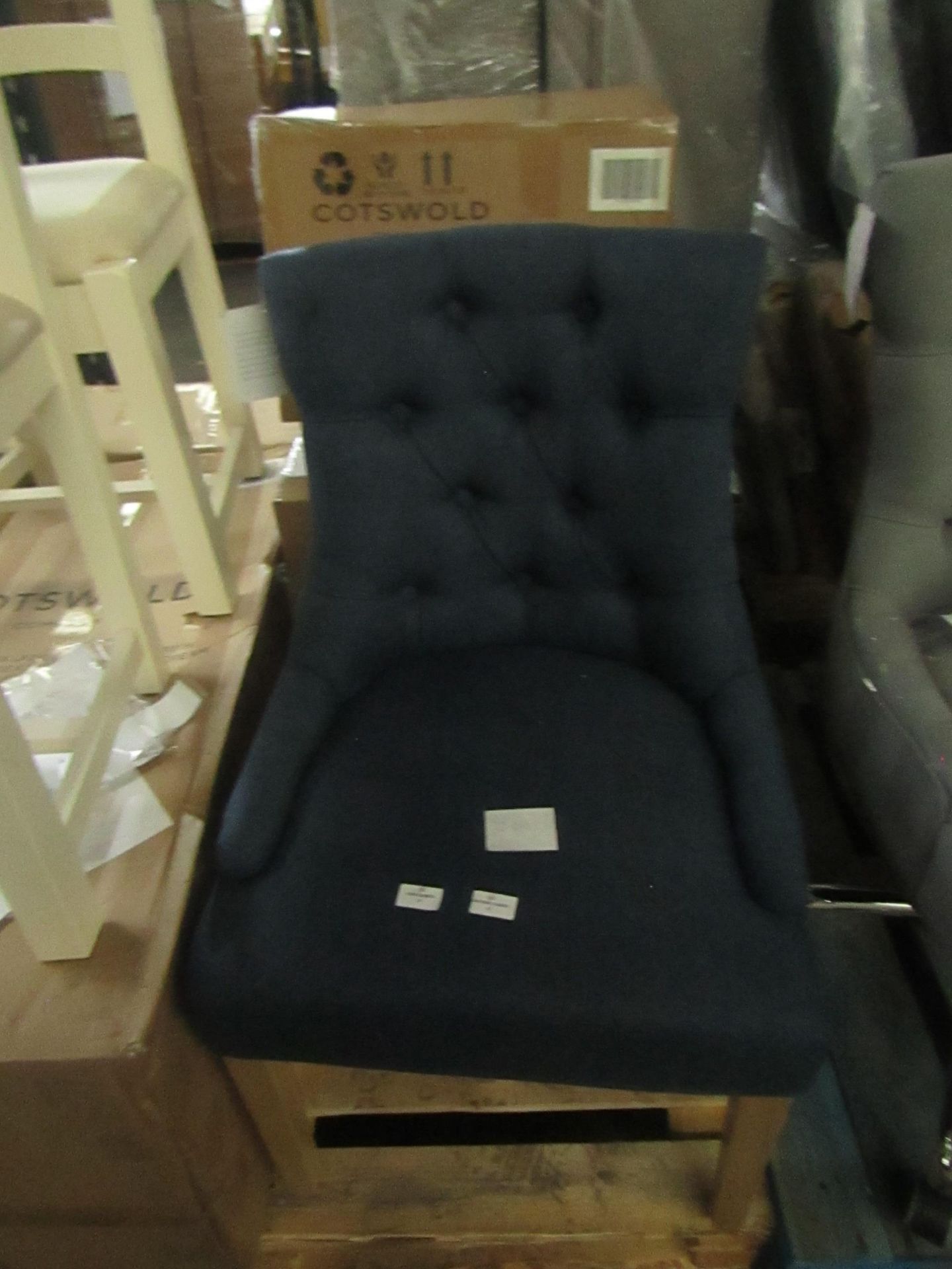 Cotswold Company Primrose Upholstered Button Back Chair - Navy 5 RRP Â£185.00 - This item looks to