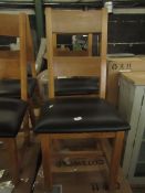 Cotswold Company Oakland Rustic Oak Ladderback Chair - Leather Seat Pad RRP Â£155.00 - This item