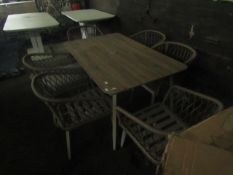 Cox & Cox Woven Rope Round Dining Set Four Outdoor Seats RRP Â£1395.00 - The items in this lot are