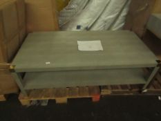 Oka Osiris Taupe Faux Shagreen and Brass Coffee Table RRP Â£1290.00 - This product has been graded