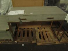 Oka Lantau Dressing Table Taupe Faux Shagreen & Gold RRP Â£1895.00 - This product has been graded in