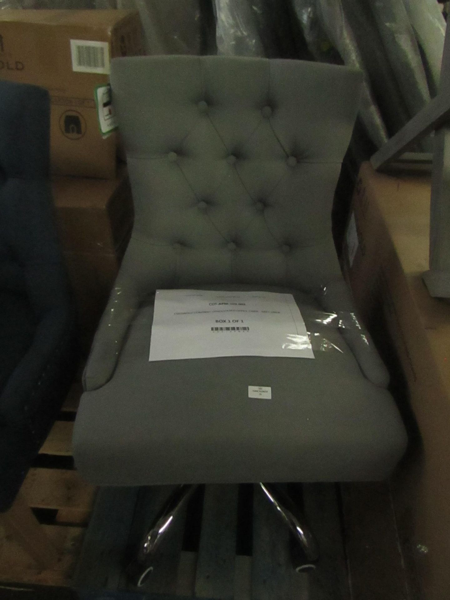 Cotswold Company Upholstered Office Chair - Grey Linen RRP Â£275.00 - This item looks to be in