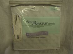 Unbranded - Mattress Protector Cotton - Single ( 35cm Depth / 90 x 190cm ) - Unused & Packaged.