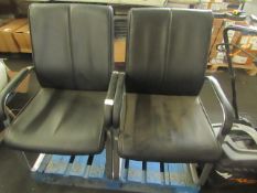 2x Unbranded - Black Leather & Chrome Cantilever Guest Chair - Good Condition, No Packaging. RRP