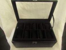 3x Eaglemoss Publications - Black 10-Compartment Jewellery Box - Unchecked & Boxed.