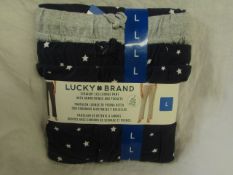 Lucky Brand - Set Of 2 Straight Legged Lounge Pants - Grey & Navy - Size Large - Unused & Packaged.