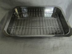 3x Stainless Steel Baking Tray with Baking Dish - New & Boxed.