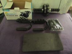 MOVTOTOP - Abdominal Trainer Kit - Includes ( AB Wheel Roller / Push-Up Bars / Jump Rope / Knee Pads