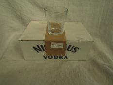 4x Boxes Containing Nicolaus Vodka - Set of 6 Glass Tumblers - Unused & Boxed.