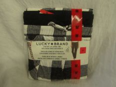 Lucky Brand - Set Of 2 Straight Legged Lounge Pants - Grey . Black & White - Size Medium -