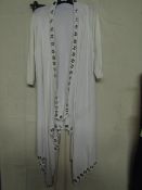 ladies White eyelet design cardigan,. Has a few dirty marks but new