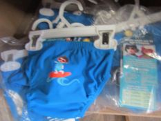 6 x Banz - Boys Waterproof Blue Swimming Trunks - Size Small 3-6 Months - New & Packaged.