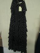 260 Fashions for Kaleidoscope chiffon Flamenco stle spotted dress, sample, size 12