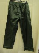 11 X Pairs of Sporting Goods - Water-Proof Trousers - Green - Size Large - New & Packaged.