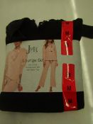 Jezebel - Hooded Lounge Set With Satin Ties - Black Size Medium - New & Packaged.