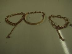 Set of 3 Gold Metal Fashion Bracelets - New & Packaged.