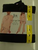 Jezebel - Hooded Lounge Set With Satin Ties - Black Size Small - New & Packaged.