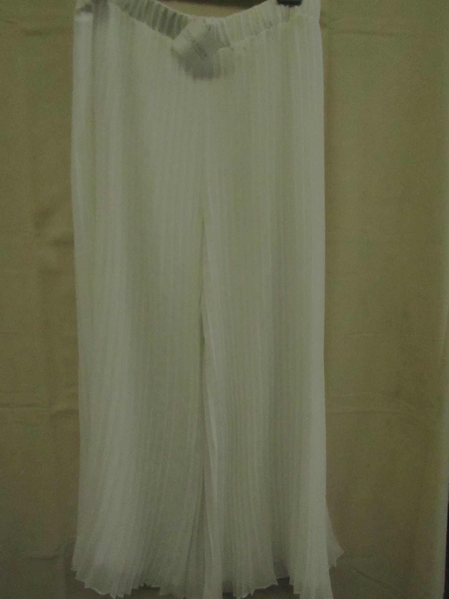 1 X Pair of Together White Pleated wide leg Palazzo Pants Size 20 New With Tags, RRP 45