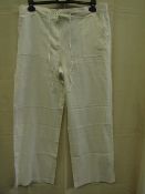 Kaleidoscope - Cream Linen Trousers - Size 18 - New, But May Containing Marks Due To No Packaging.