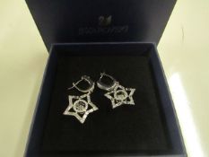 Swarovski - Silver Plated Stella Star Cubic Zirconia Drop Earrings - New & Boxed With Presentation
