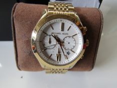 VAT Michael Kors MK5762 Ladies gold coloured watch, it is ticking but the X from the 12 o clock