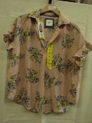 Jachs Girlfriend - Pink Floral Blouse - Size Smal New With Tags.