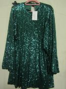 in the Style green Sequin Dress, Size 14, new