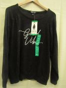 Buffalo - Good Vibes Ladies Cozy Top Black Size XL - New With Tags.