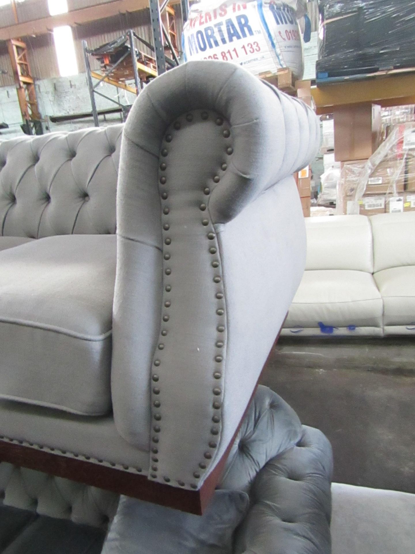 Mark Harris Furniture Highgrove Grey Linen 3 Seater Sofa RRP ?2399.00 - The items in this lot are - Image 2 of 5