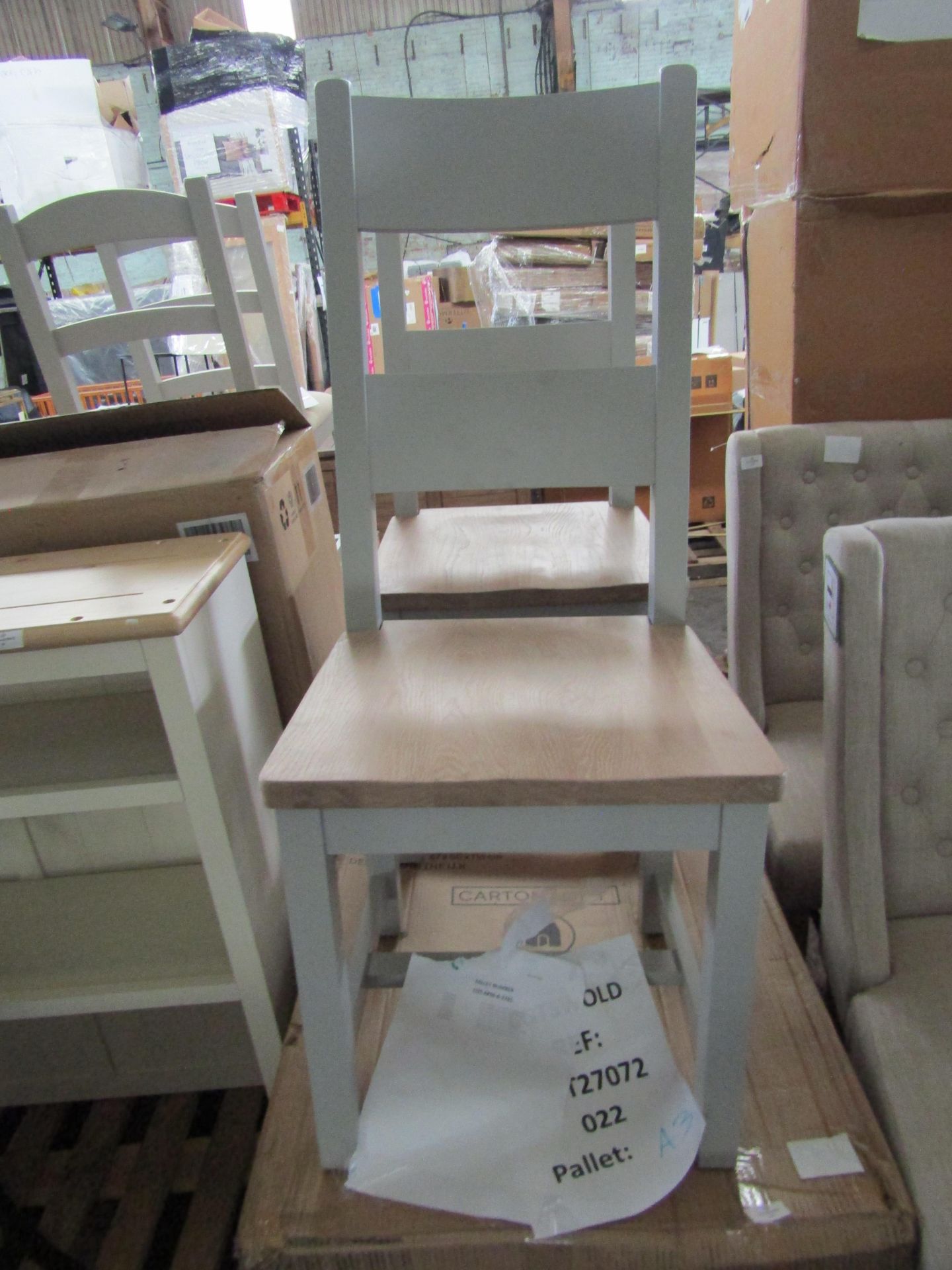 Cotswold Company Chester Dove Grey Wooden Seat Ladderback Chair 1 RRP Â£165.00 - This item looks