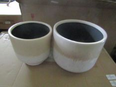 1 x Cox & Cox Two Dipped Glaze Speckled Planters RRP £45.00 SKU COX-APG-1130421 TOTAL RRP £45 This