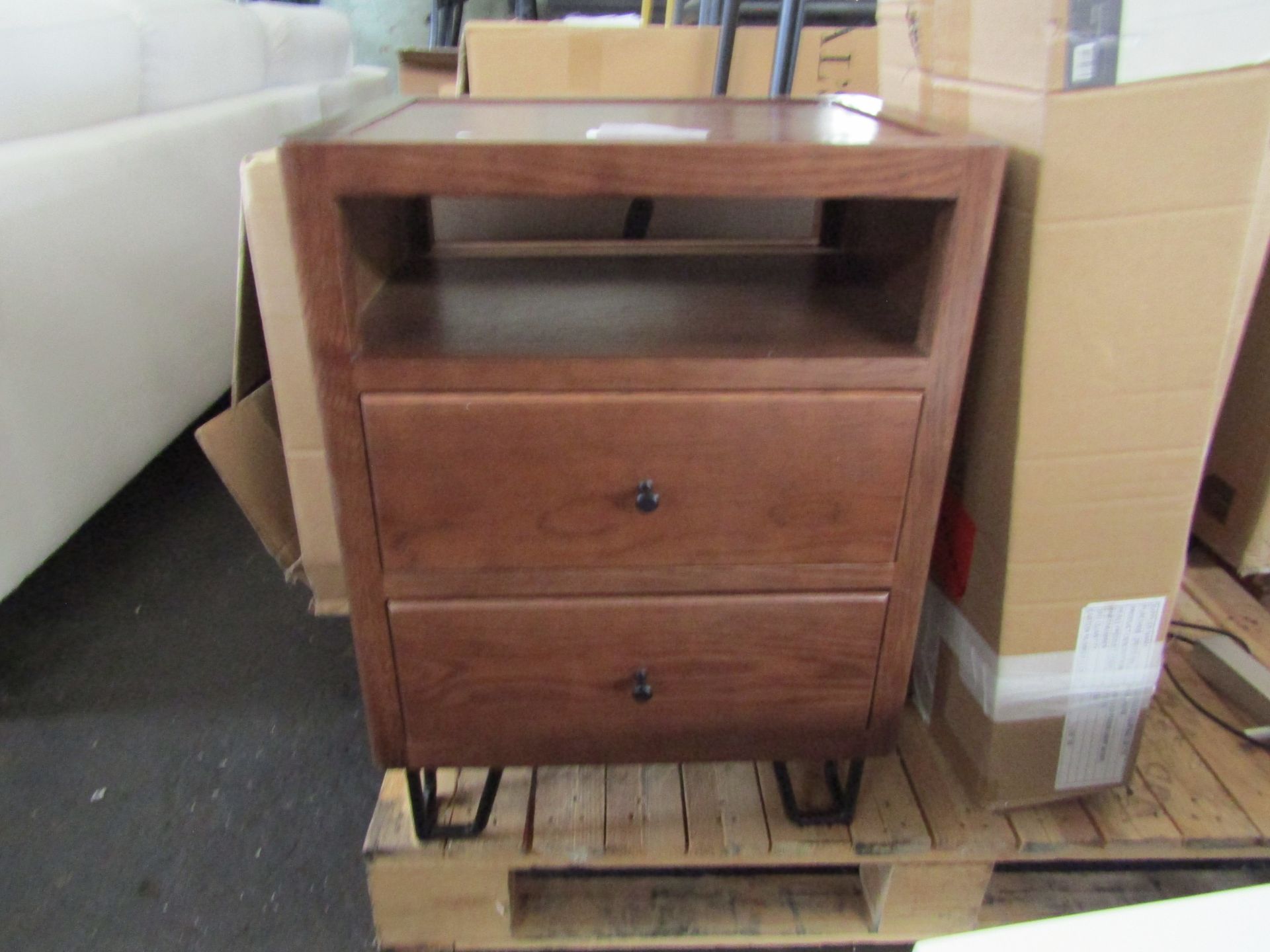 Heals Brunel Bedside Table Dark Wood RRP Â£279.00 - This item looks to be in good condition and