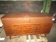 | 1X | MOOT SIDEBOARD | STAINED WOOD | LOOKS TO BE OKAY, MAY BE SOME IMPERFECTIONS, VIEWING