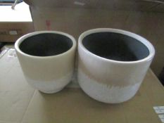 1 x Cox & Cox Two Dipped Glaze Speckled Planters RRP £45.00 SKU COX-APG-1130421 TOTAL RRP £45 This