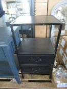 Cox & Cox Industrial Two Drawer Bedside Table RRP Â£295.00 - The items in this lot are thought to be