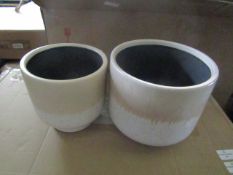 1 x Cox & Cox Two Dipped Glaze Speckled Planters RRP £45.00 SKU COX-APG-1130421 TOTAL RRP £45 This