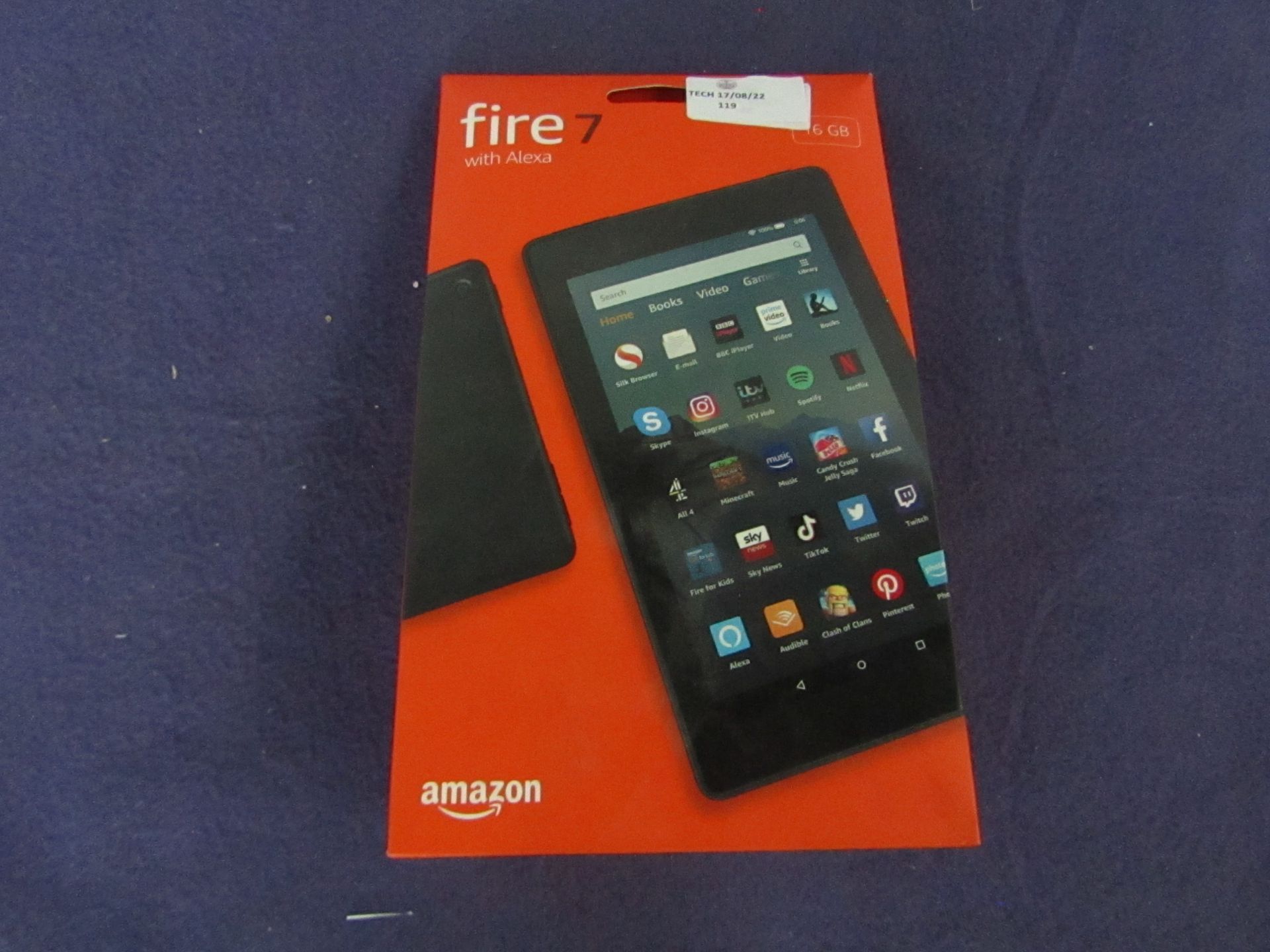 Amazon Fire 7 Tablet 16GB With Alexa, Black, Untested As Still In Packaging, RRP £59.99 @ Argos.