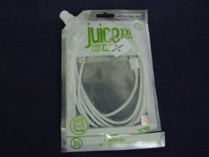 Juice - Charge & Sync Cable White - Apple Lightning Devices - 3m Cable - Untested & Packaged.