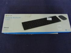 Microsoft - Designer Bluetooth Desktop Keyboard & Mouse Set - Black - Untested & Boxed.