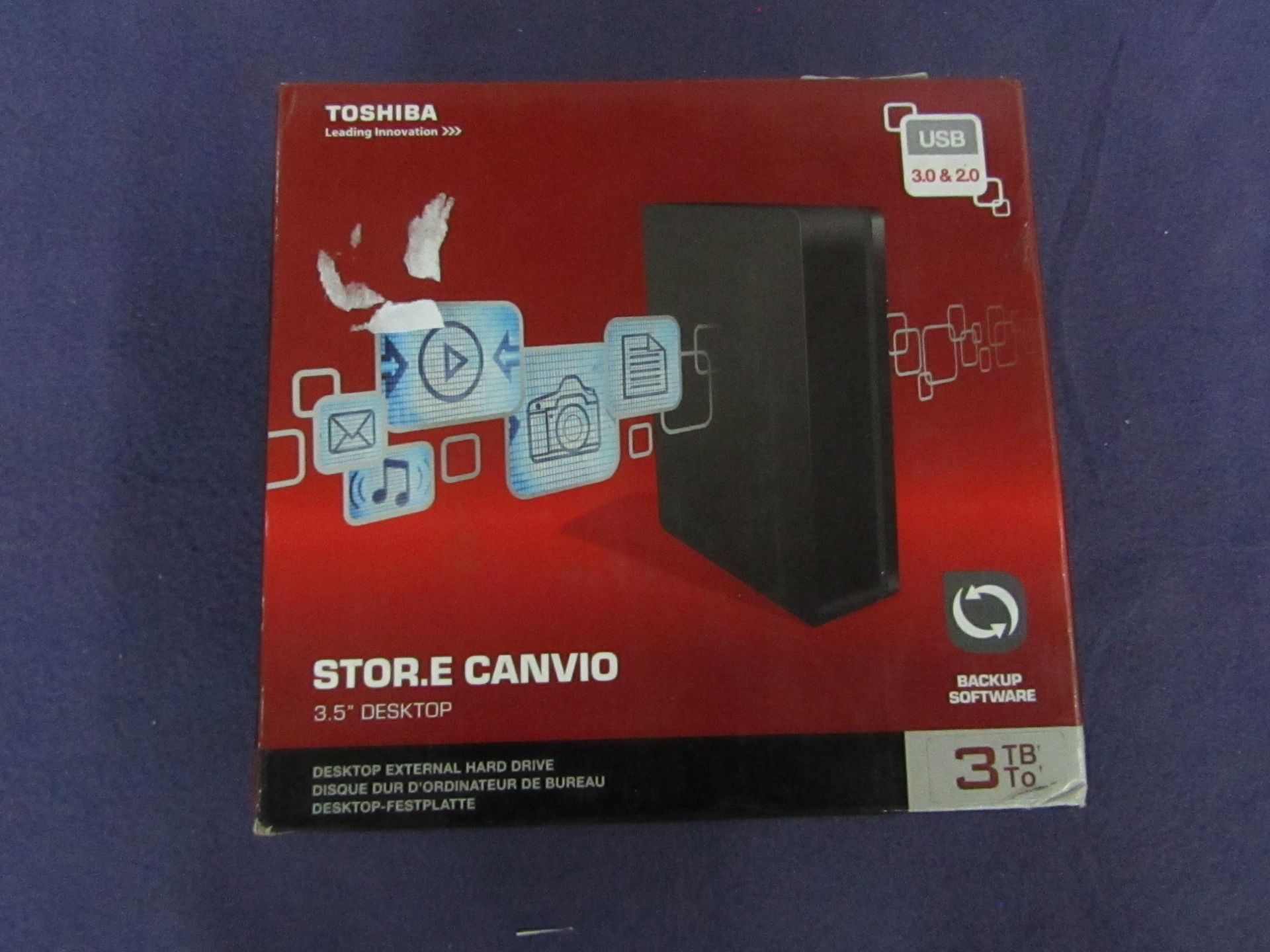 Toshiba - Stor.E Canvio 3TB Desktop Hard Drive - Untested & Boxed.