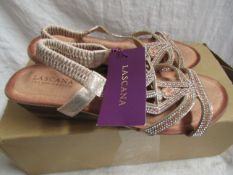 Lascana Wedge Sandal Rose Gold Coloured Sandal Size 37 New & Boxed