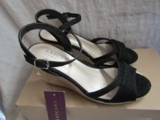 Lascana Wedged Sandal Black Size 37 New & Boxed