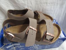Birkenstock Sandal Brown Size 39 ( Although New & Unworn The Buckle Needs A Repair Right Sandal)