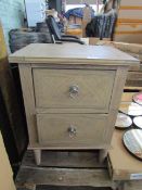 Moot Group Gallery Direct Mustique 2 Drawer Bedside Table RRP Â£290.00 (PLT A2) - The items in