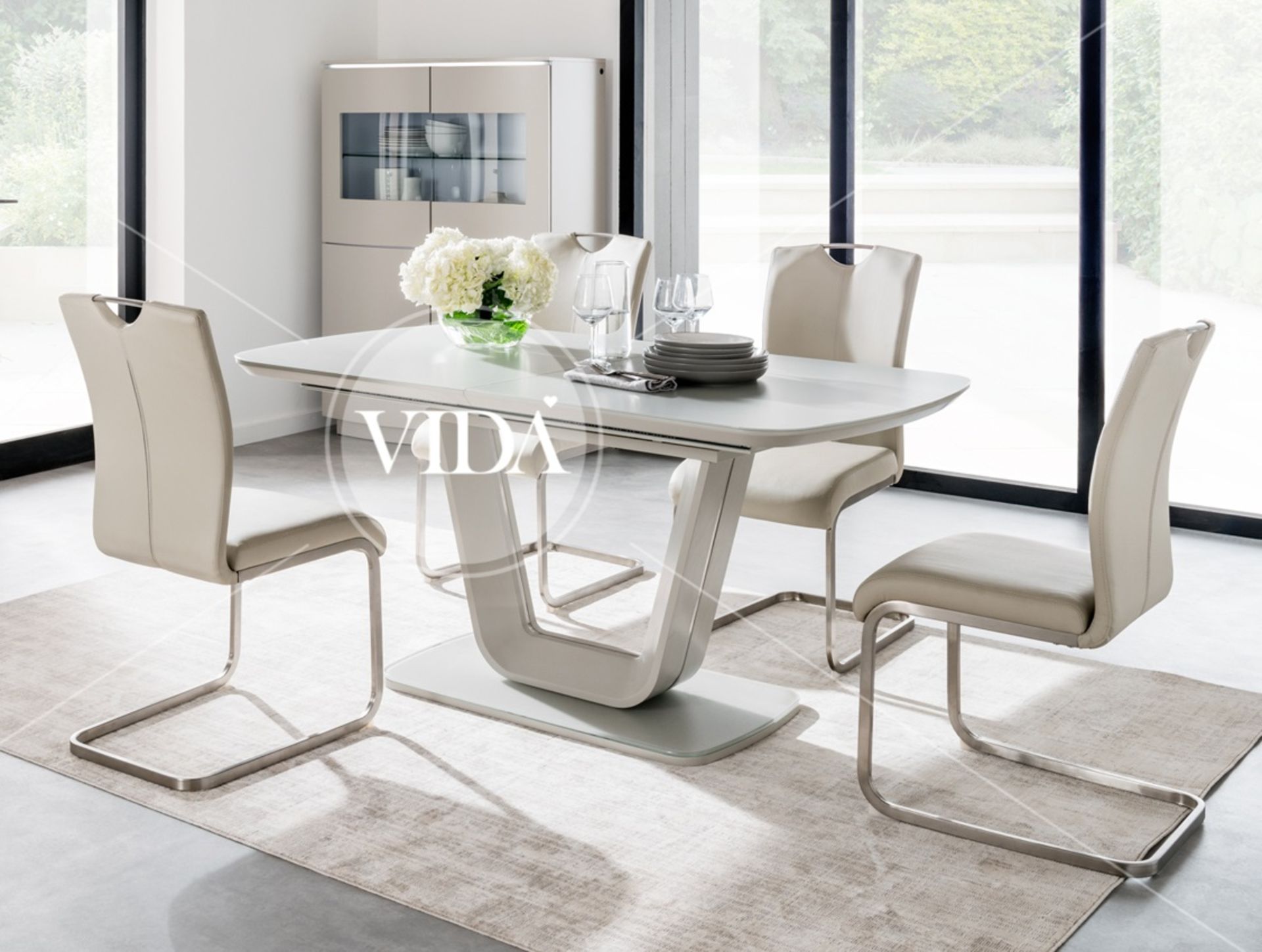 2 x Vida Living Lazzaro Large Extending Dining Table in Gloss White RRP “?652.00 SKU VID-LAZ-203- - Image 3 of 3