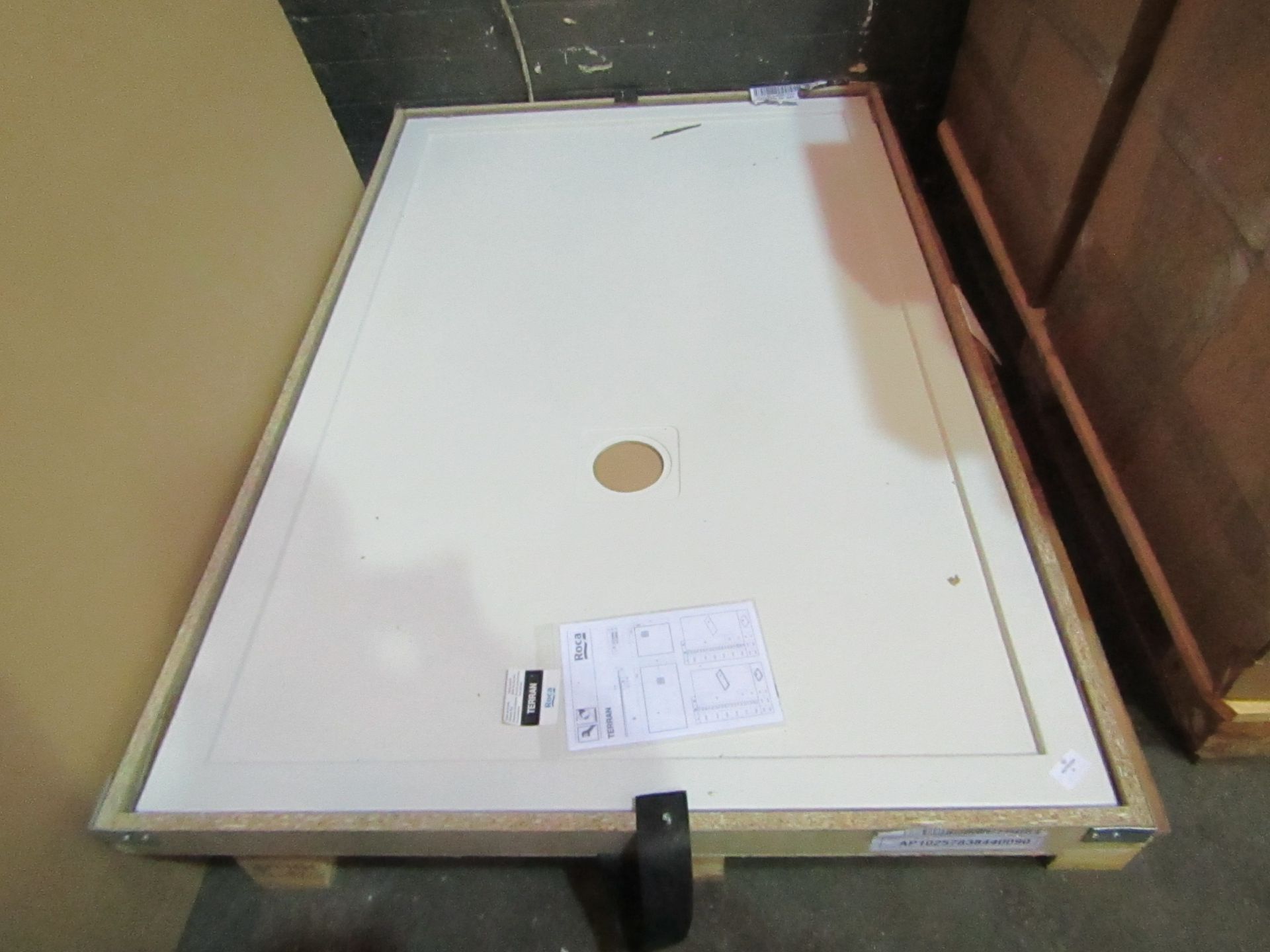 Roca - Terran 1400x900 Off White Super Slim Stonex Shower Tray - Unchecked, Looks in Good